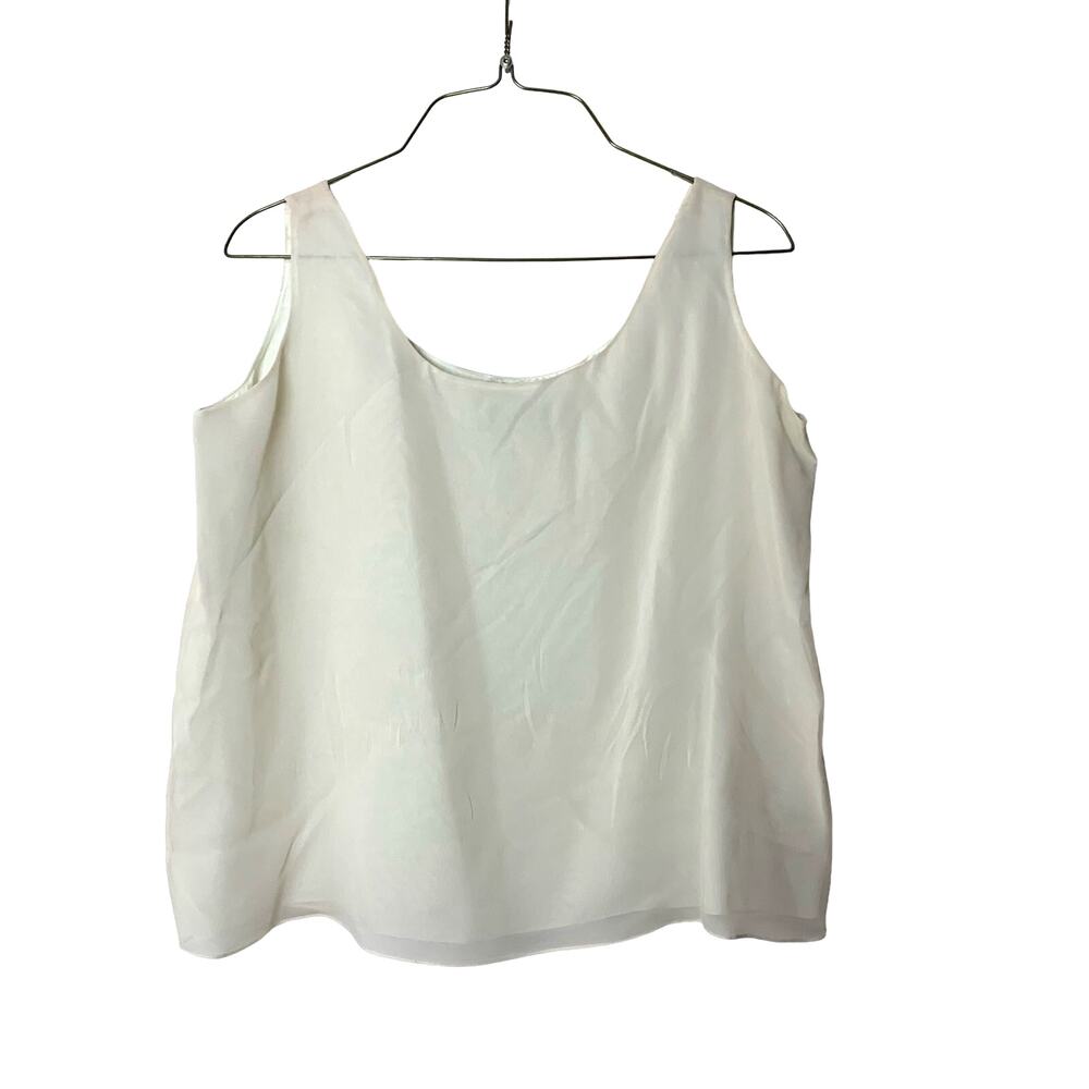Niteline Della Roufogali Vintage 100%‎ silk ivory cream layered tank top Size 8